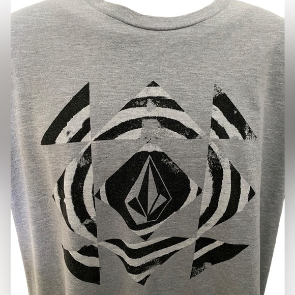VOLCOM Stone Black & White Logo Skate Tee Shirt Men L Large - Picture 2 of 5